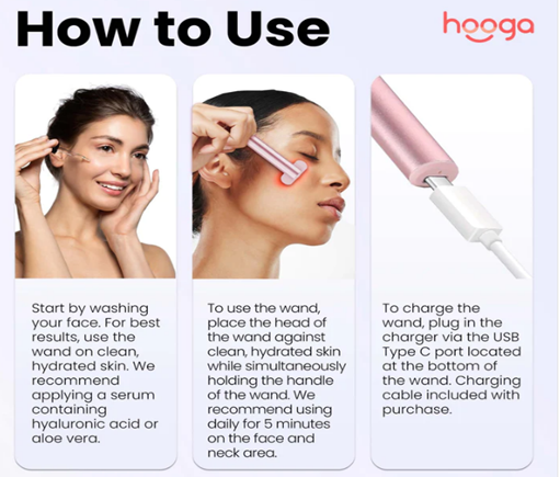 How to use Hooga facial skin wand