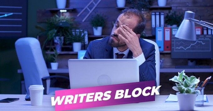 Image of man suffering from writer's block