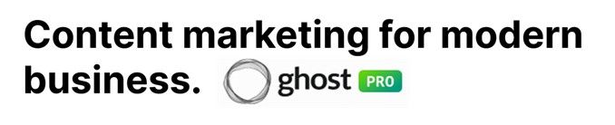 Banner for business users of Ghost