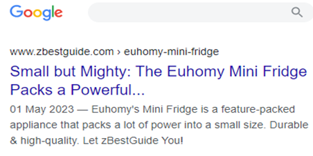 Internal link to Mini Fridge article