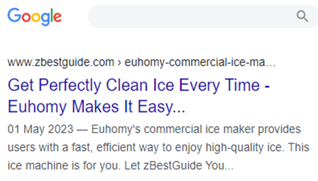 Internal link to Euhomy commercial ice maker