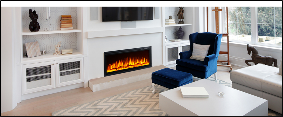 Photo of living room with Euhomy Electric fireplace