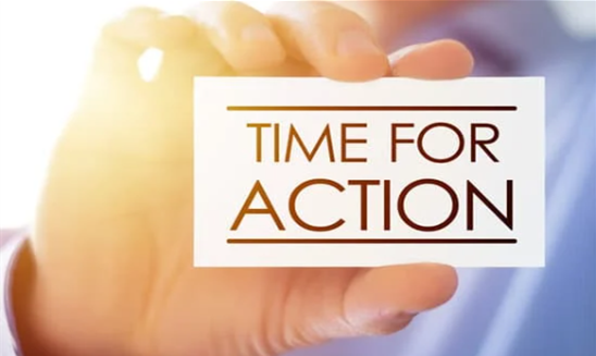 Image of "time for action" to begin lifestyle change with intermittent fasting.