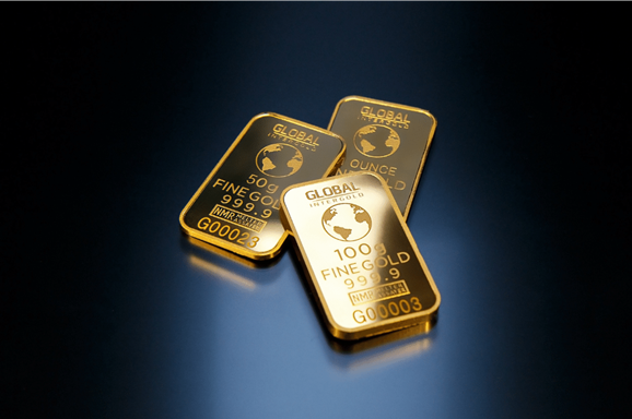 Image of fine gold bars by weight