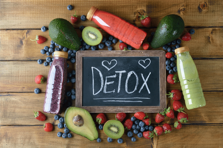 Image of fruits and vegetables that aid body detoxification