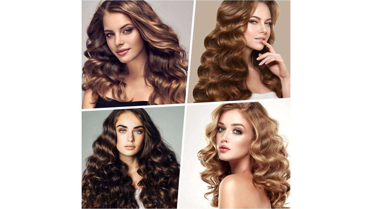 Photos of several hair models who have used the automatic curling iron