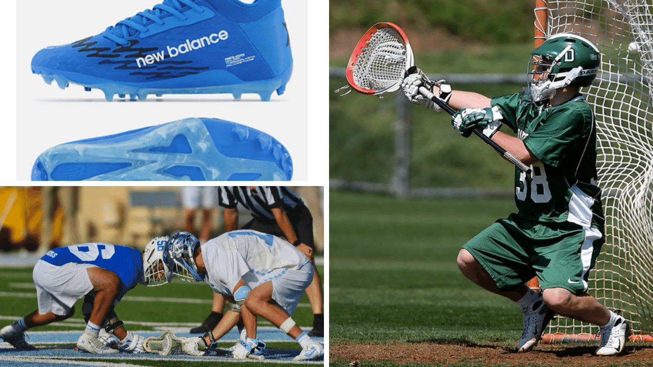Photos of various Lacrosse activities including Cleats