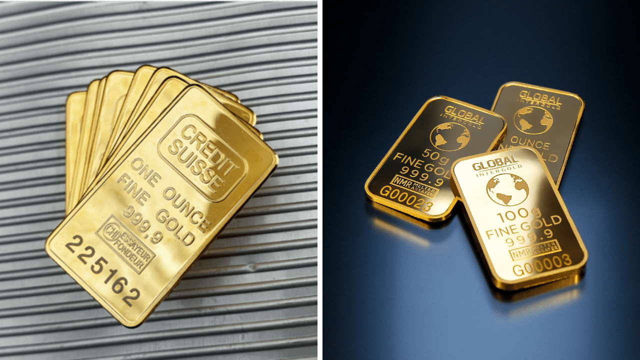 Photos of one ounce gold bars